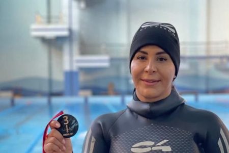 کسب مقام سوم بانوی ایرانی در مسابقات بین المللی غواصی آزاد جام ارمنستان